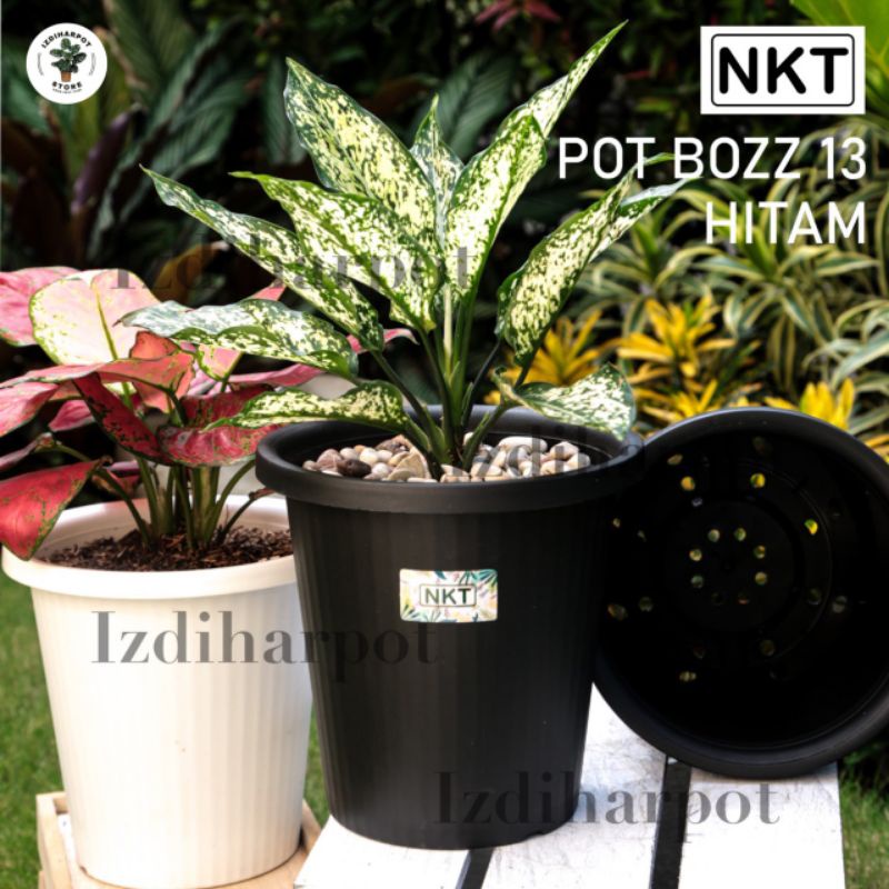 pot bunga tanaman tinggi NKT BOZZ 13 HITAM - NKT BOZZ 13 HITAM