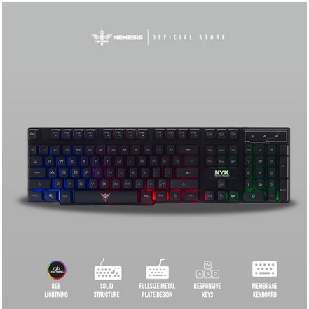 ITSTORE Keyboard Gaming Murah NYK K-01 / K-02 TKL RGB LED Backlight Compatible For PC and Laptop Bluetooth BT-90