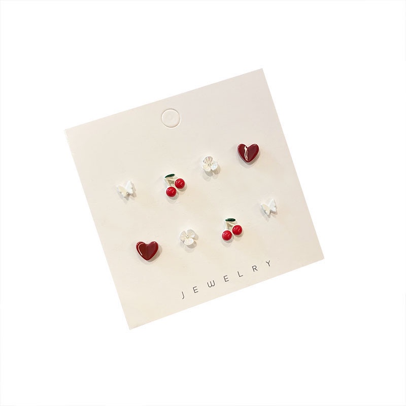 Set Anting Desain Cherry Bahan S925 Silver Untuk Wanita