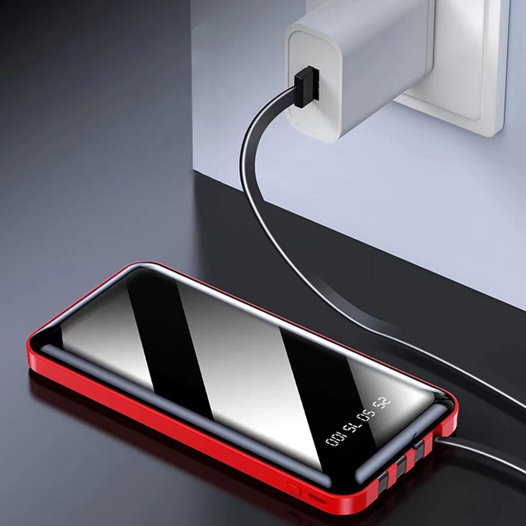 Powerbank  10000mAh 4 Output 2 Input with Lightning USB LED Display Pocket Size High Quality