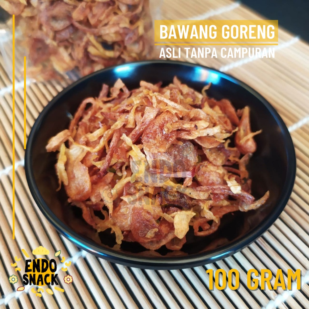 100gr Bawang Goreng ASLI Tanpa Campuran Apapun Bawang Goreng Original untuk Baso Aci Kemasan Pouch