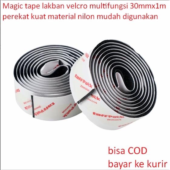 

Magic tape lakban velcro multifungsi 30mmx1m perekat kuat material nilon mudah digunakan