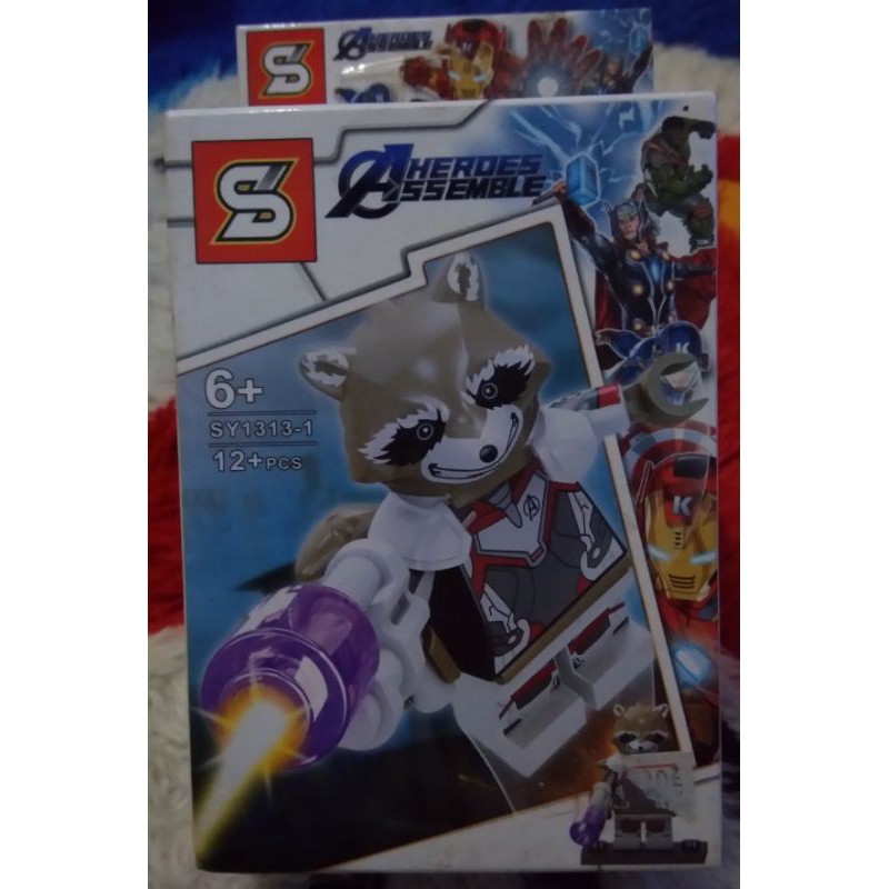 Brick Lego Minifig SY1313-1 Heroes Assemble Rocket Racoon The Avengers End Game