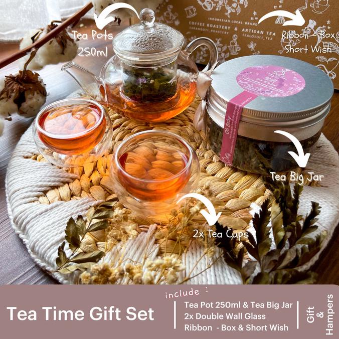 

Tea Time Gift Set - Healthy Souvenir Hampers Kado Teh Pot - Tealosofi Terbaru