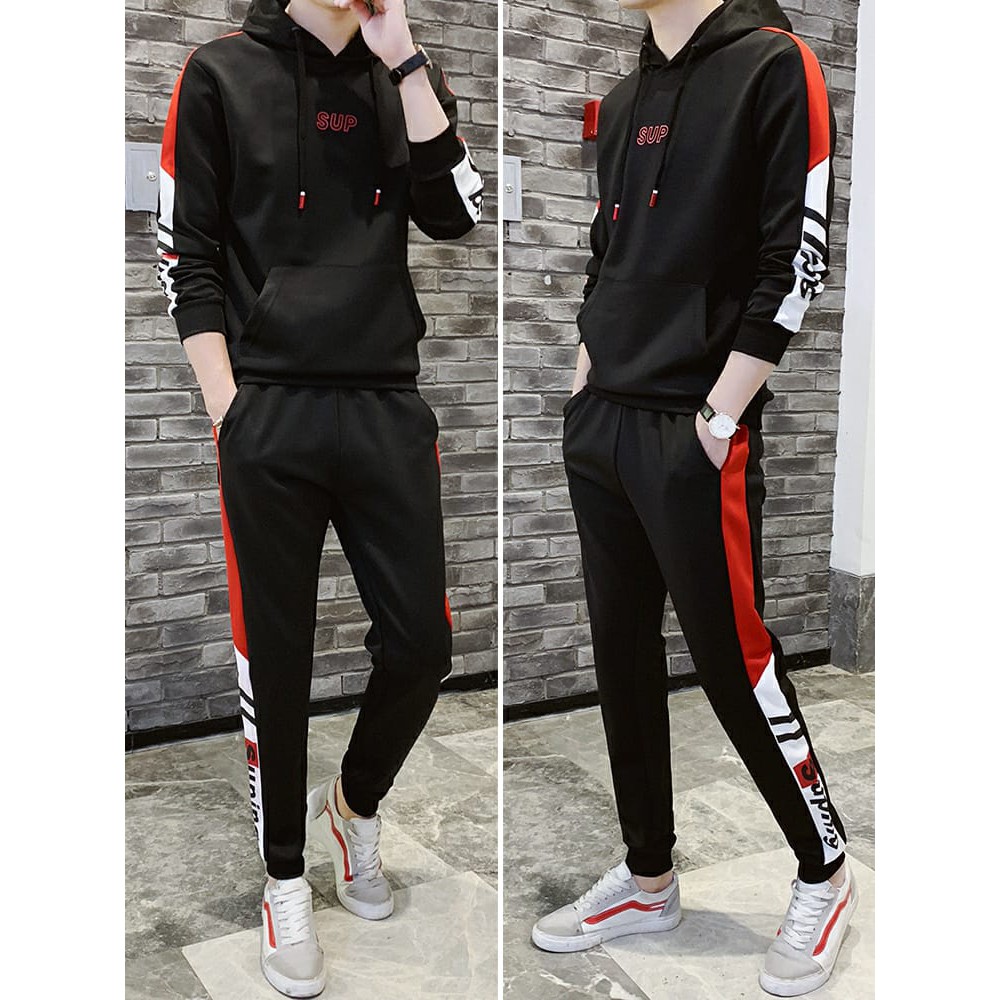 SETELAN SUPING/SWEATER HOODIE+CELANA JOGGER PRIA DEWASA/BAJU TRANNING MURAH