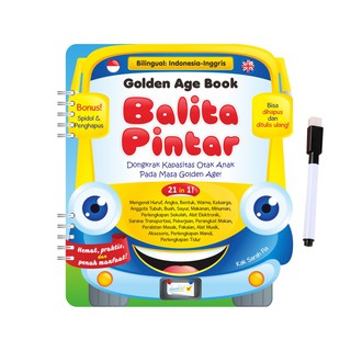 Checklist Wipe & Clean Buku Aktivitas Anak Golden Age Book Balita Pintar (Bonus Spidol)