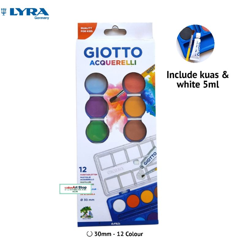 Lyra Giotto Aquerelli Watercolour 12 warna