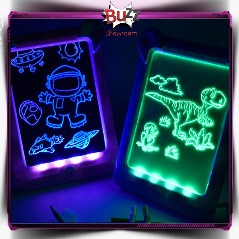 Magic Drawing Board LED Pad Mainan Papan Tulis Belajar Anak