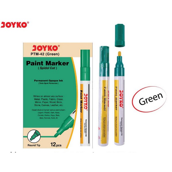 

Paint Marker GREEN Hijau Spidol Cat Permanent Joyko PTM-42