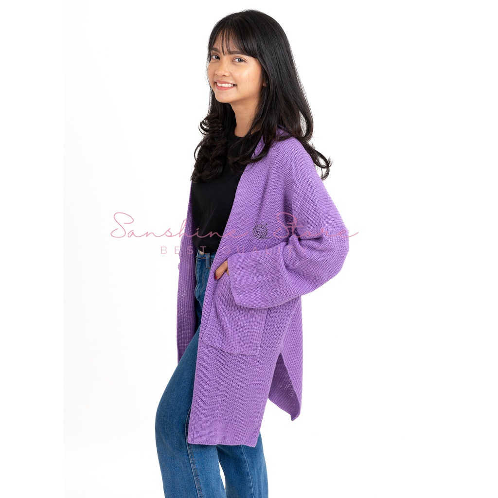 RAI Cardigan Rajut Oversize Panjang Long Knit Jumbo Big Size Long Oversize Size Fit To XXL