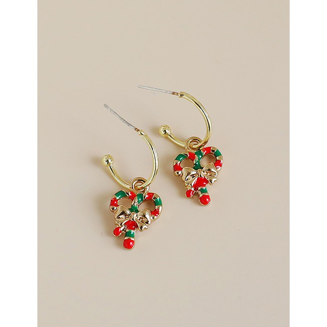 LRC Anting Tusuk Natal Fashion Alloy Christmas Earrings P47507