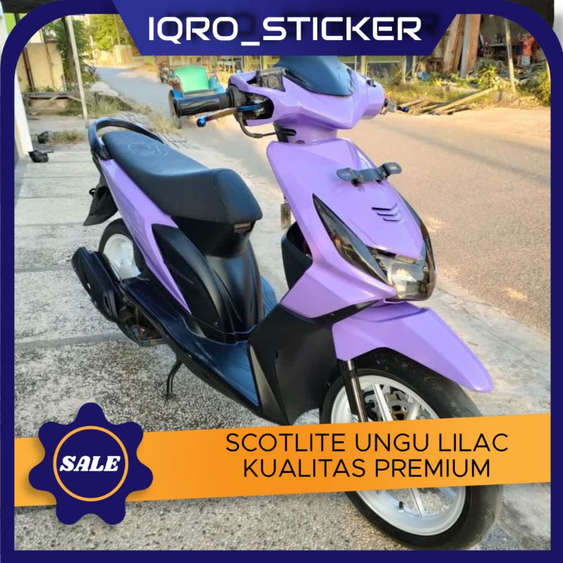 Sticker Scotlite Ungu Lilak Lebar 50 cm Kualitas Premium Skotlet Motor Terbaru Warna Ungu Lilac