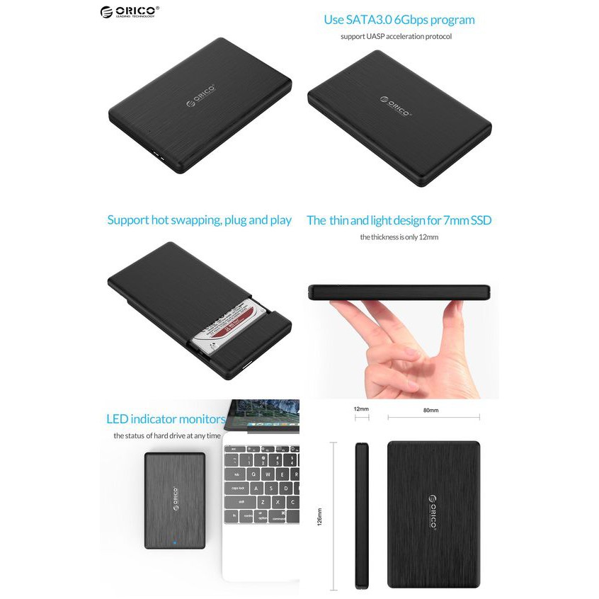 Case harddisk hdd ssd Enclosure orico 2.5&quot; sata usb 3.0 5Gbps 2tb 2578u3 - casing hard disk drive external portable 2.5 inch usb3.0 2578-u3