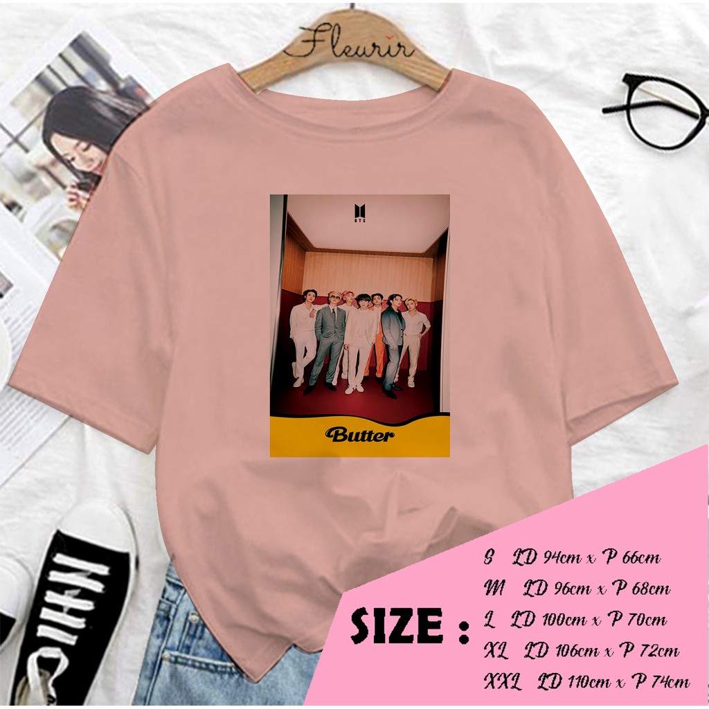 FLEURIR - KAOS  BUTTER ALL KPOP KAOS OVERSIZE KATUN KAOS WANITA DEWASA TUMBLR TEE UNISEX JUMBO