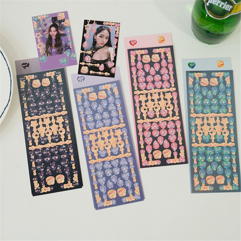 【COD Tangding】Korea Beaded Pendant Sparkling Sequin Laser Sticker DIY Star Chase Card Decoration Material Hand Account