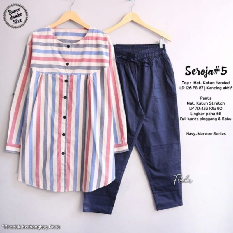 Tunik Jumbo LD 120cm TuniK Motif Salur Amora Tunik Bahan Katun LD 120 Busui