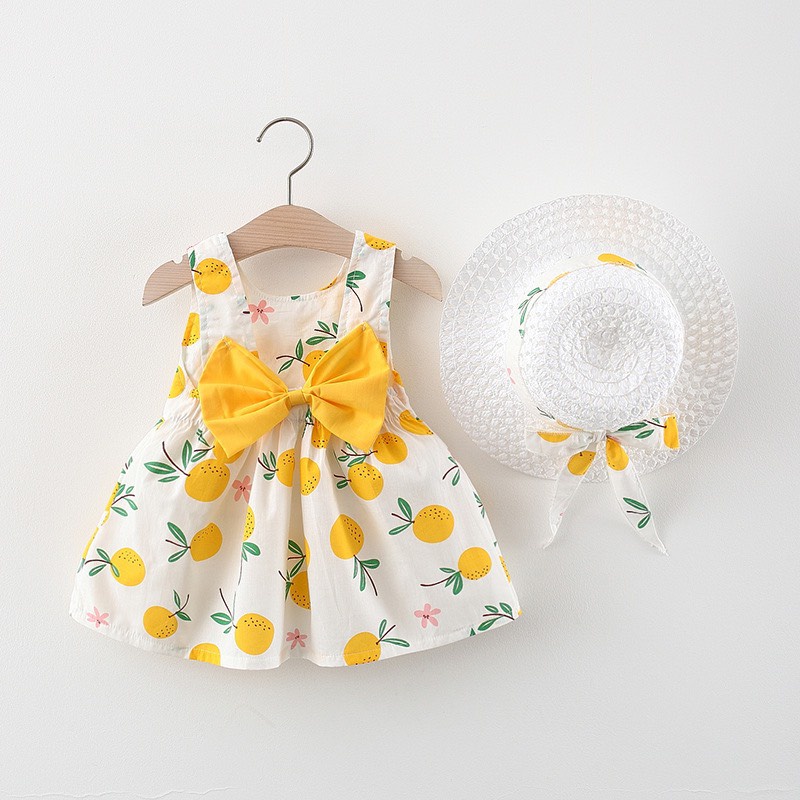 6-36bln DRESS+TOPI ANAK [KUALITAS IMPOR] GAUN BAYI PESTA ANAK BAYI PEREMPUAN T