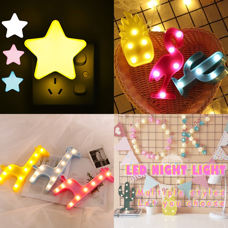 Bintang LED Lampu  Hias  Lucu Anak anak Kreatif Hadiah Ulang 