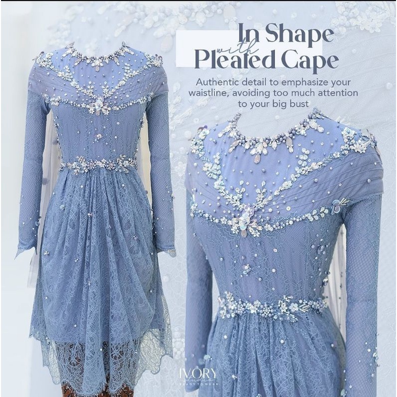 Ocean Blue Kebaya Wisuda Kebaya Tunangan Kebaya Pesta Kebaya Kondangan