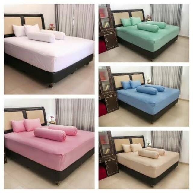 Bedcover Polos Star dan Mix Warna | Single dan Double | Cushion | Bedcover saja | Katun CVC | Sprei 