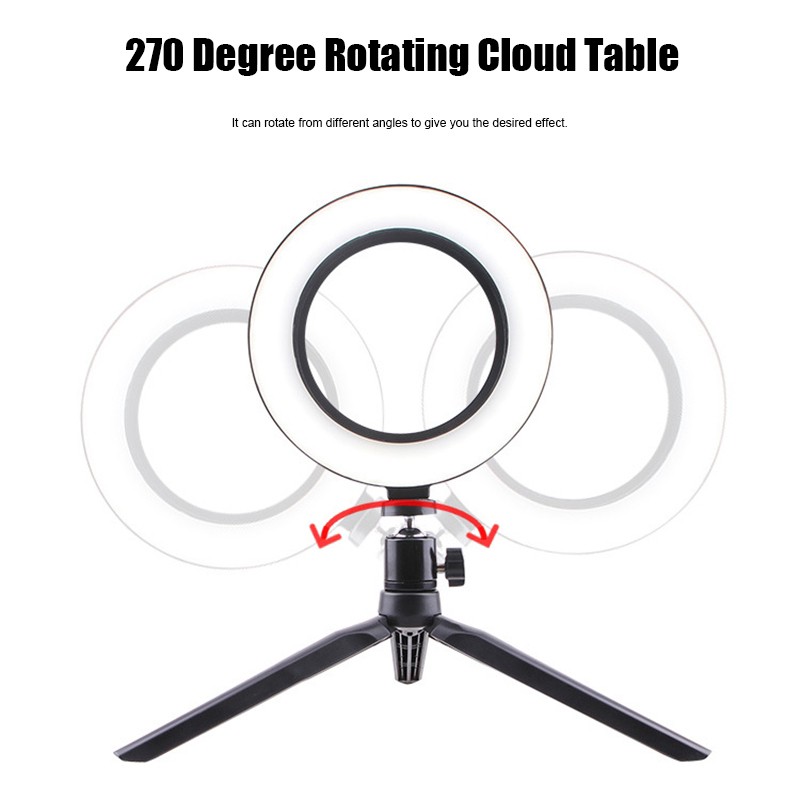 LED Ring Lighting 16cm / 6.29Inch Tri-Color Dimmable with 25cm Tripod Stand