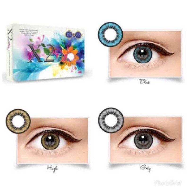 Softlens X2 BIO COLOR Minus 6.50 - 10.00 Dia 14.5MM / FREE LENSCASE - KASIMURA