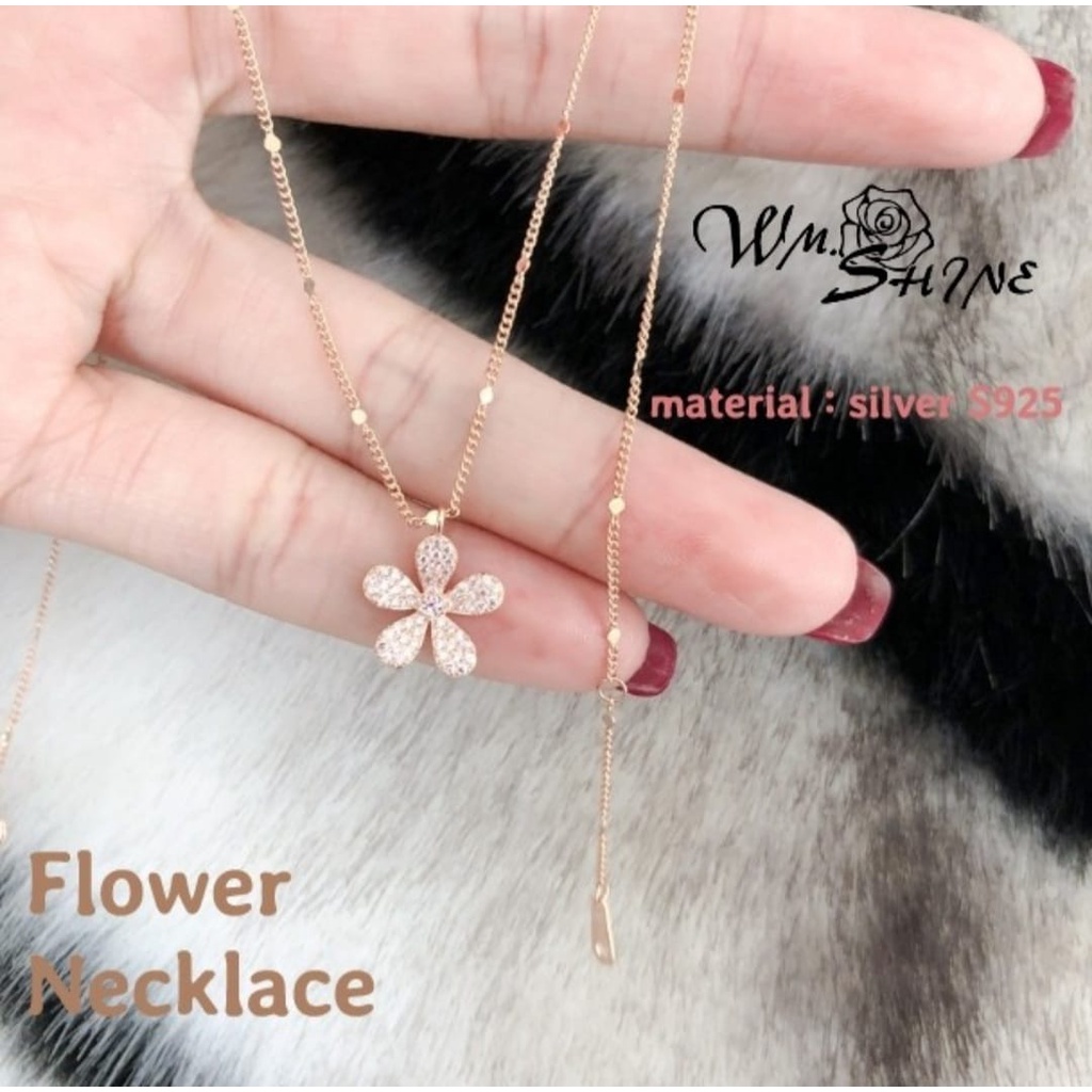 Wm.Shine Flower Necklace 019 Kalung Wanita Perak S925