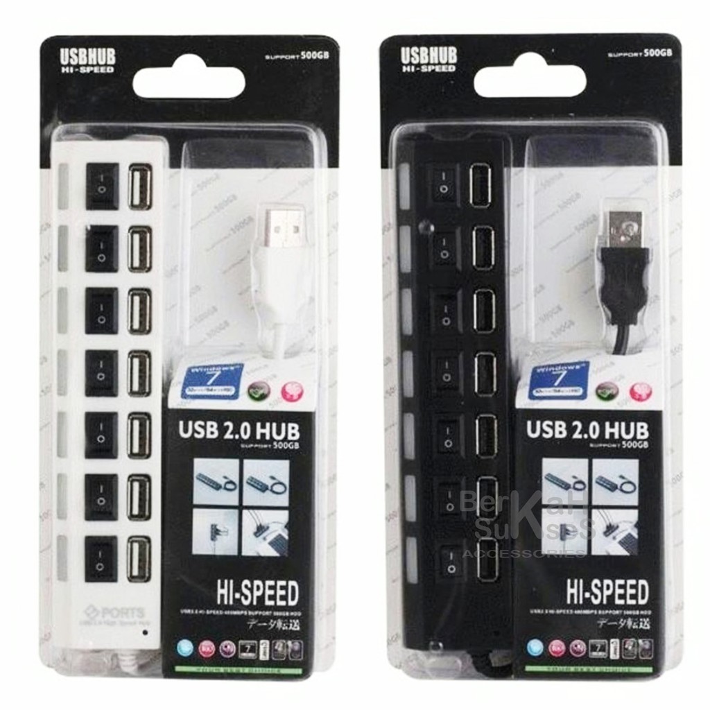 USB HUB 7 Port - terminal USB Hub 7 port + saklar port