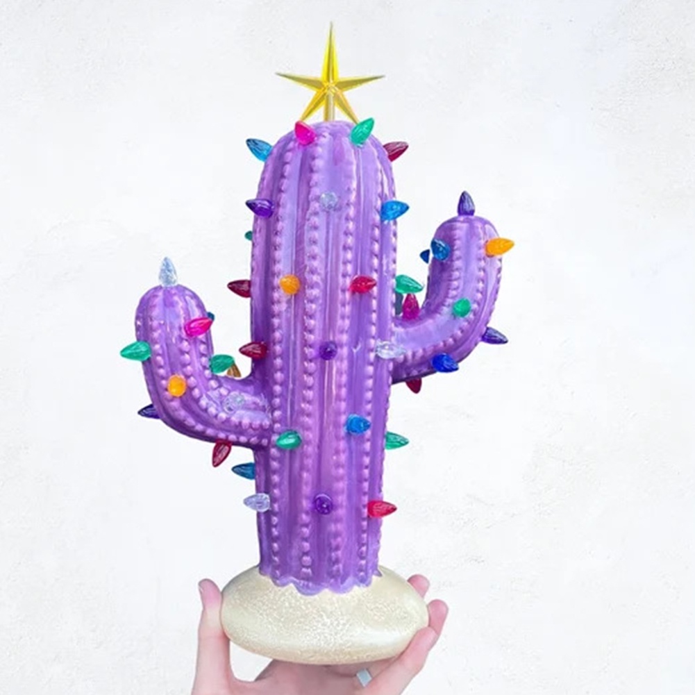 Lampu Bentuk Kaktus Bahan Resin Untuk Dekorasi Pohon Natal