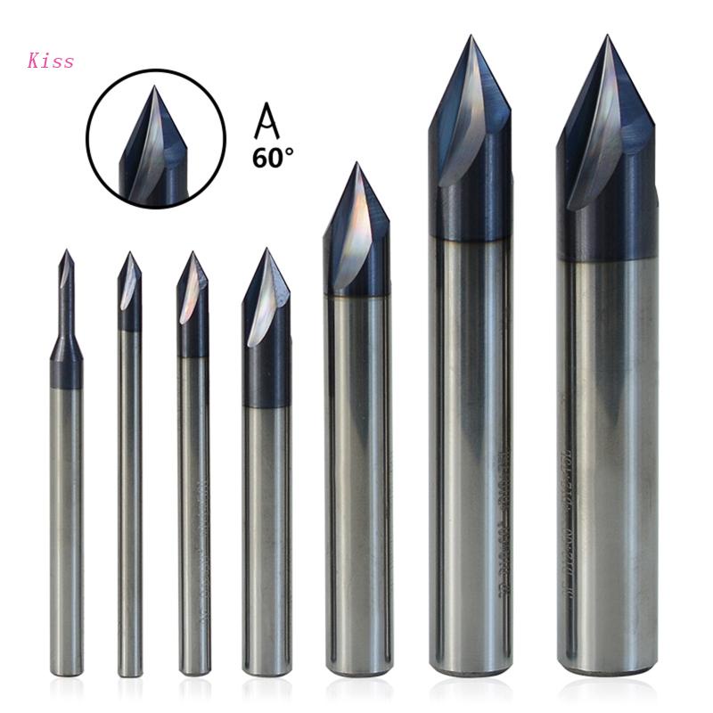 Bit Router Chamfer End Mill 60 Derajat 3 Flutes Bahan Tungsten Steel Untuk Mesin Chamfer