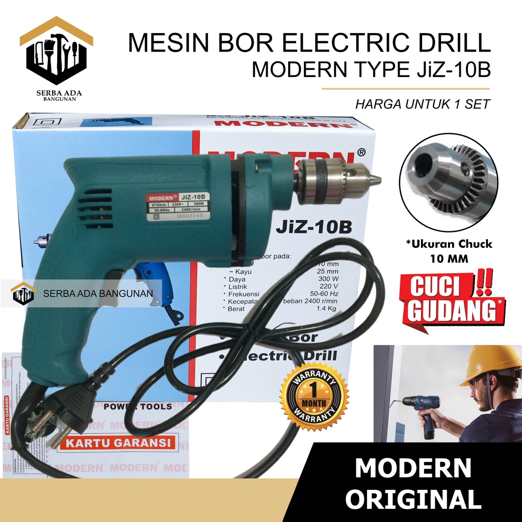 Mesin bor modern asli Jiz-10B / electri drill kualitas bagus komplit