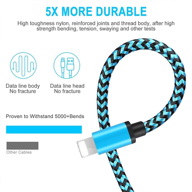 Charger Cable for ios iPhone iPad 3ft/1m Mobile Phone Cable Fast iPhone Charging Cord Nylon Braided iPhone Charging Cable for iPhone 13 13Mini 13Pro 12 12Mini 12Pro 12ProMax 11 Pro max/XR max/8/7/6/6s/SE 2020 iPad