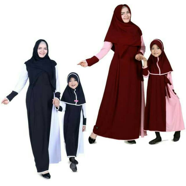 Baju muslim Anak Perempuan dan ibu Couple Gamis Jersey