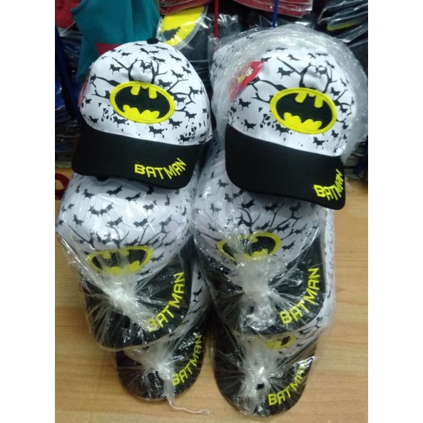 ORIGINAL BIGHERO 2IN1 BATMAN TAS SLEMPANG ANAK/TOPI BASEBALL