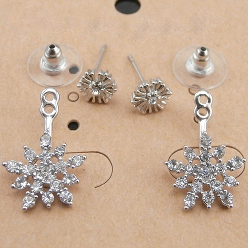 Hu Hu Hu Hu Hu Alat Bantu Pasang Kacamata♡ Anting Gantung Kristal Berlian Imitasi Model Snowflake Elegan Untuk Wanita