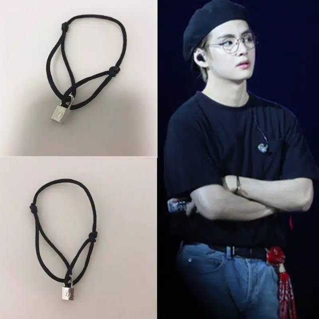  Bts  V  lock bracelet gelang  taehyung BTS  gembok  Shopee 