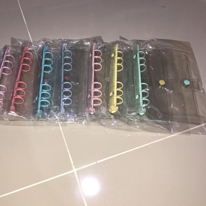 

Terbaru|SQ12|Binder A5 A6 Transparan Premium 6 Ring Besi Warna