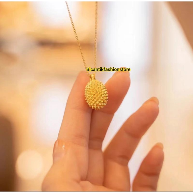 Kalung Titanium Wanita Liontin Model Durian Terbaru Terlaris Anti Karat Selamanya Kalung Wanita Gold Liontin Durian Liontin Gold Duri Fashion Wanita Kalung Plus Liontin Durian