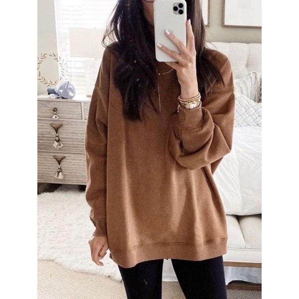 BASIC Sweater Polos Crewneck Oblong Oversize-Unisex Sweater Fashion Terkini Casual Fashion Korean Style