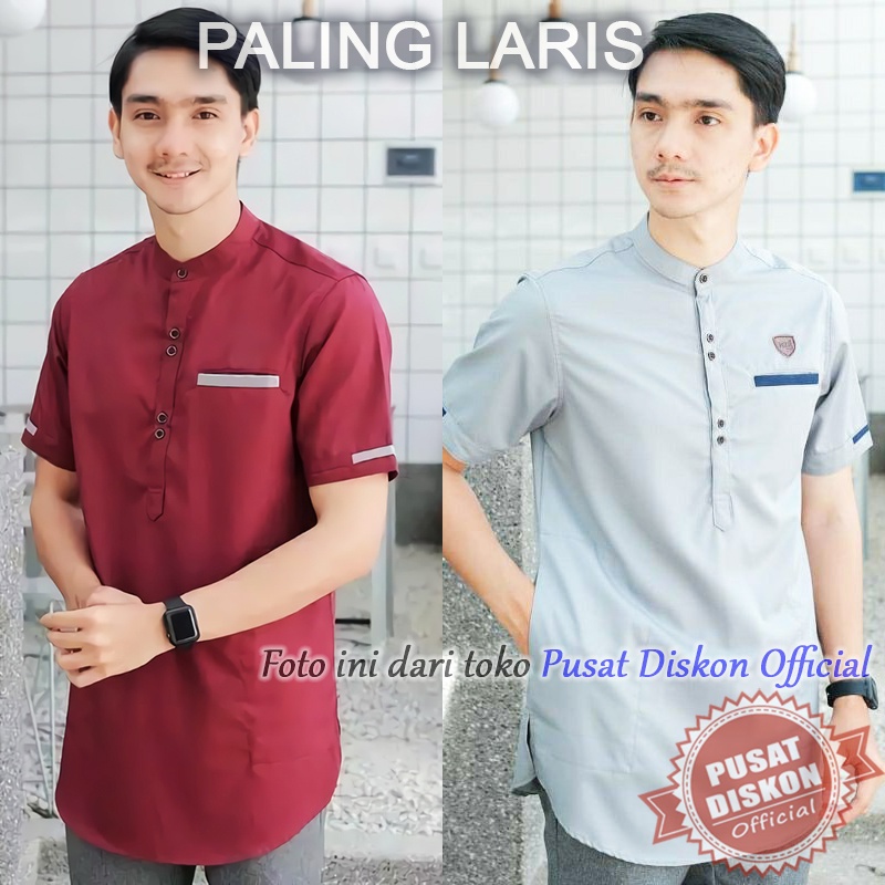 Baju Koko Pria Baju Koko Dewasa Kemeja Kurta Putih Kemeja Putih Kemko Putih Baju Taqwa pria Katun Lembut