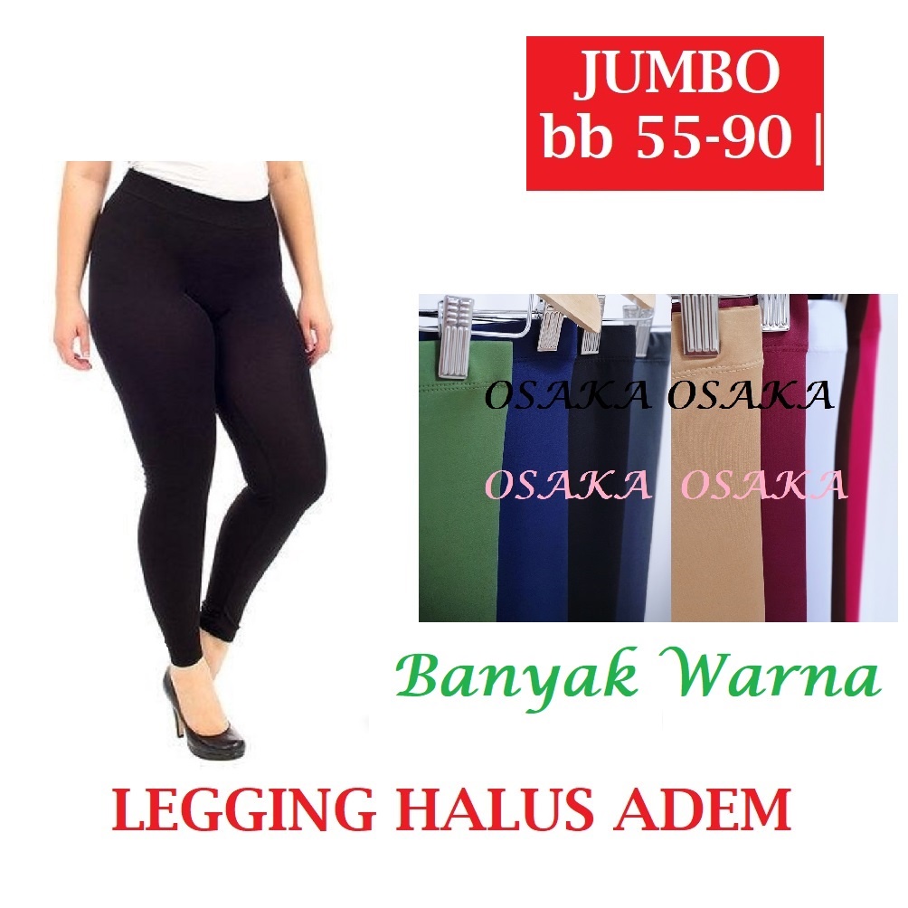 Legging Wanita size S sampai JUMBO Bahan Adem Super stretch Elastis Celana leging lejing jersey leggings panjang