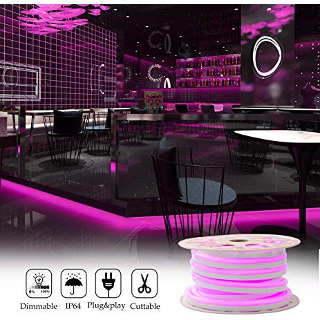 Lampu Led neon flexible  Rope light Custom Warna Pink meteran (belum termasuk colokan)