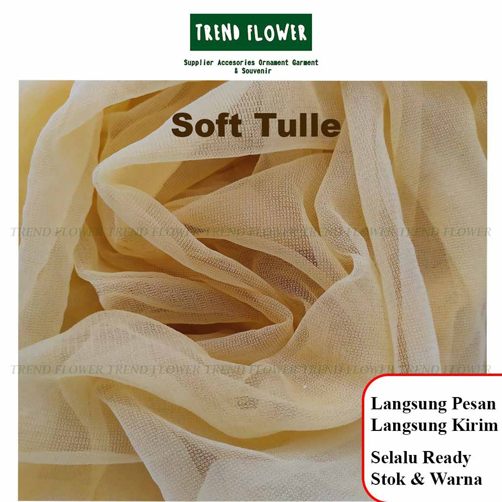 [ GROSIR BISA CAMPUR WARNA ] Kain soft tulle tile tille HALUS kain brukat rok aksesoris wanita selen