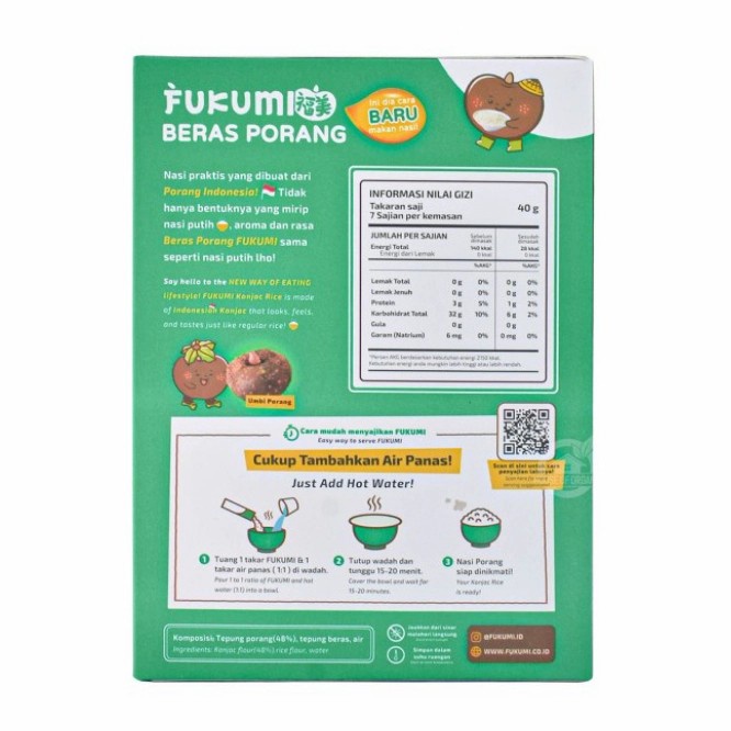 

LAKU Fukumi Beras Porang Box 280gr Instant Konjac Rice - Mudah & Praktis