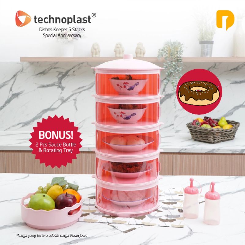 Technoplast tudung saji 5 susun