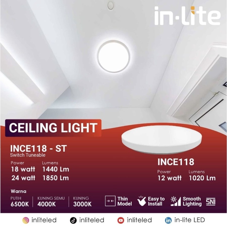 Jual Lampu Baret In Lite Led Ceiling Lamp Tuneable Warna W Ince St Shopee Indonesia