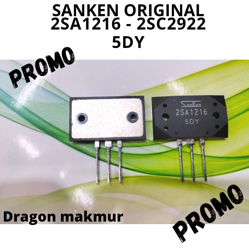 Tr final original Sanken 2SA1216 2SC2922 - transistor Sanken asli ori 5DY - 1216 2922