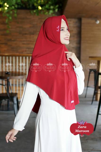Hijab jilbab Khimar instan Zara by LinaLivia (bisa COD)