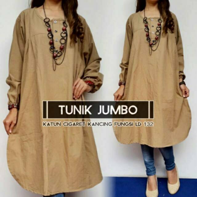 Tunik katun wanita jumbo Bigsize ld 140_180 cm