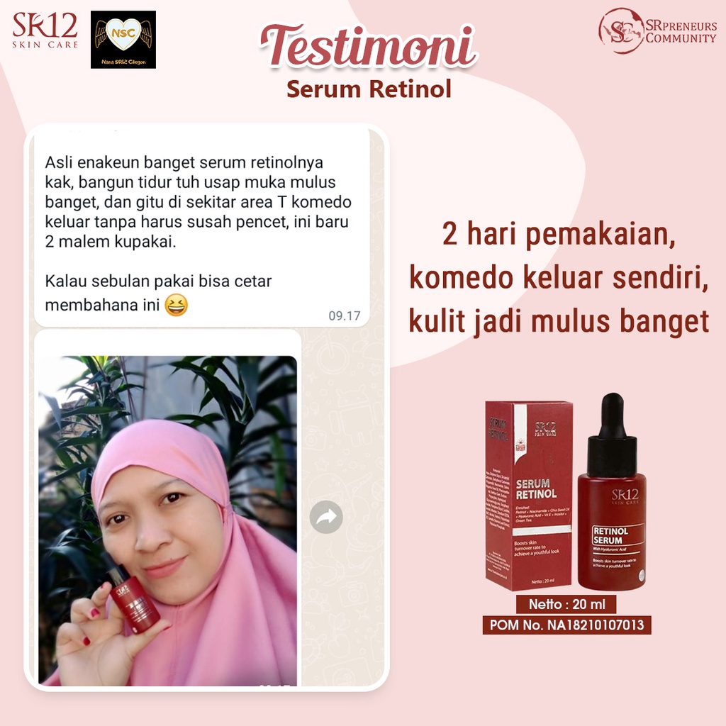 RETINOL SERUM SR12 / RETINOL 0,1% / SERUM ANTI AGING SR12 / MENCEGAH PENUAAN DINI / SERUM &amp; ESSENCE WAJAH /MENGATASI JERAWAT / MENCERAHKAN KULIT WAJAH / SERUM PENCERAH WAJAH SR12 HERBAL SKINCARE